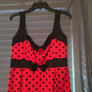 Vintage- Pin Up Red/Black Polka Dot Dress